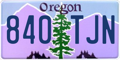 OR license plate 840TJN