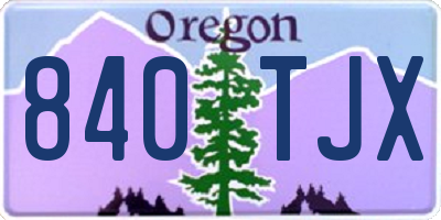 OR license plate 840TJX
