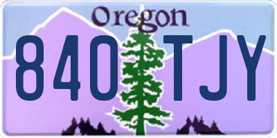 OR license plate 840TJY