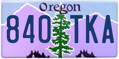 OR license plate 840TKA