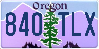 OR license plate 840TLX