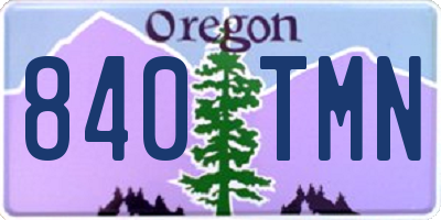 OR license plate 840TMN