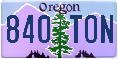 OR license plate 840TON