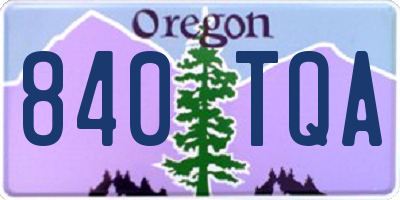 OR license plate 840TQA