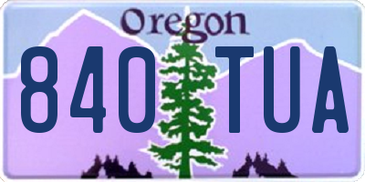 OR license plate 840TUA