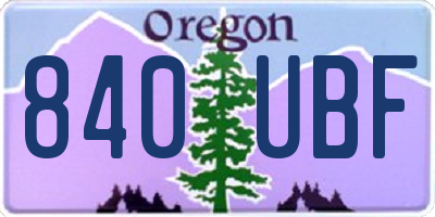 OR license plate 840UBF