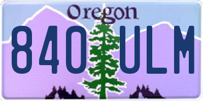 OR license plate 840ULM