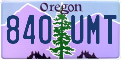 OR license plate 840UMT