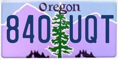 OR license plate 840UQT