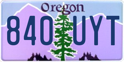 OR license plate 840UYT