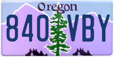 OR license plate 840VBY