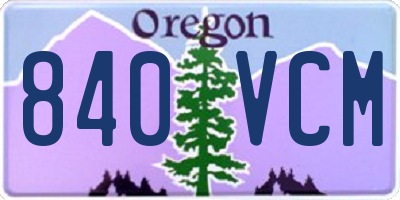 OR license plate 840VCM