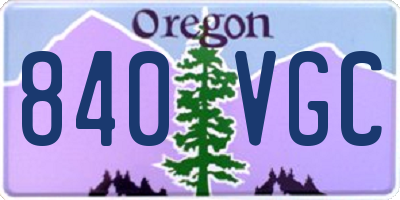 OR license plate 840VGC