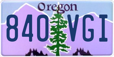 OR license plate 840VGI