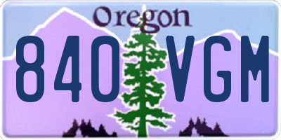 OR license plate 840VGM