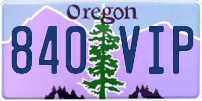 OR license plate 840VIP