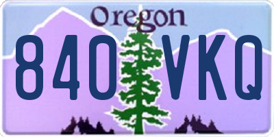 OR license plate 840VKQ