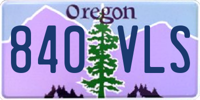 OR license plate 840VLS