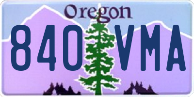 OR license plate 840VMA