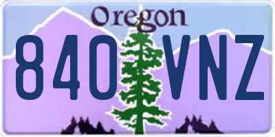 OR license plate 840VNZ