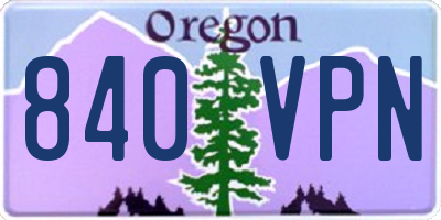OR license plate 840VPN