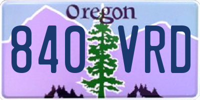 OR license plate 840VRD