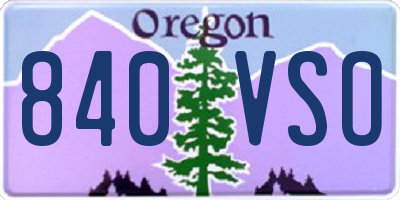 OR license plate 840VSO