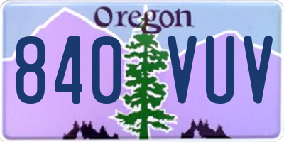 OR license plate 840VUV