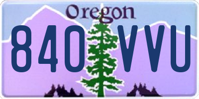 OR license plate 840VVU