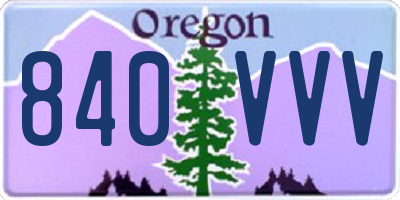 OR license plate 840VVV