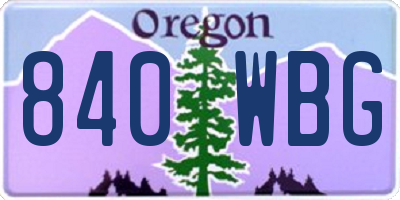 OR license plate 840WBG