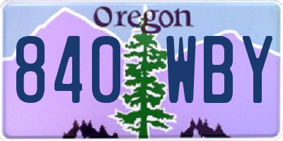 OR license plate 840WBY