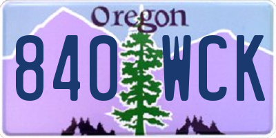 OR license plate 840WCK