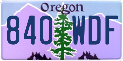 OR license plate 840WDF