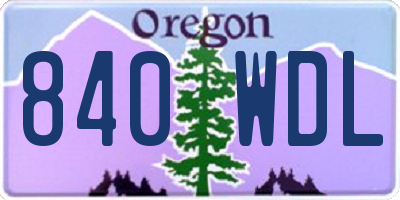 OR license plate 840WDL