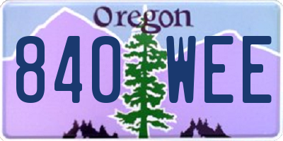 OR license plate 840WEE