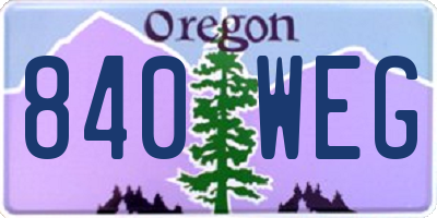 OR license plate 840WEG