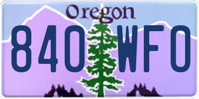 OR license plate 840WFO