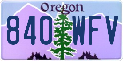 OR license plate 840WFV