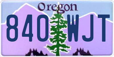 OR license plate 840WJT