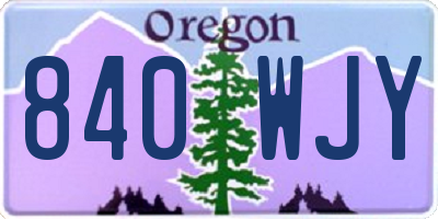 OR license plate 840WJY