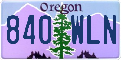 OR license plate 840WLN