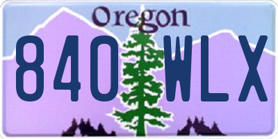 OR license plate 840WLX