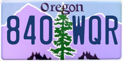 OR license plate 840WQR