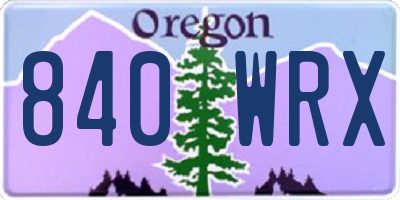 OR license plate 840WRX