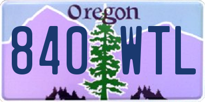 OR license plate 840WTL
