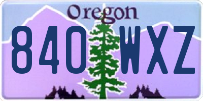 OR license plate 840WXZ
