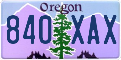 OR license plate 840XAX