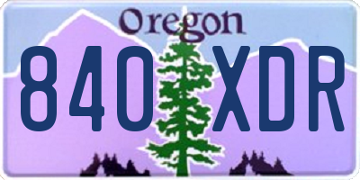OR license plate 840XDR