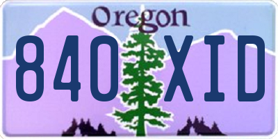 OR license plate 840XID